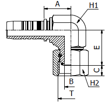 Raccord - Manuli M20882F - 90° Compact BSP O-Ring Femelle Cone 60° BS5200 / ISO 12151-6